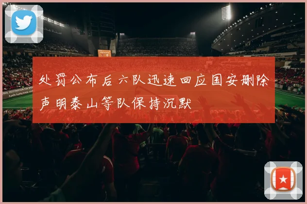 处罚公布后六队迅速回应国安删除声明泰山等队保持沉默